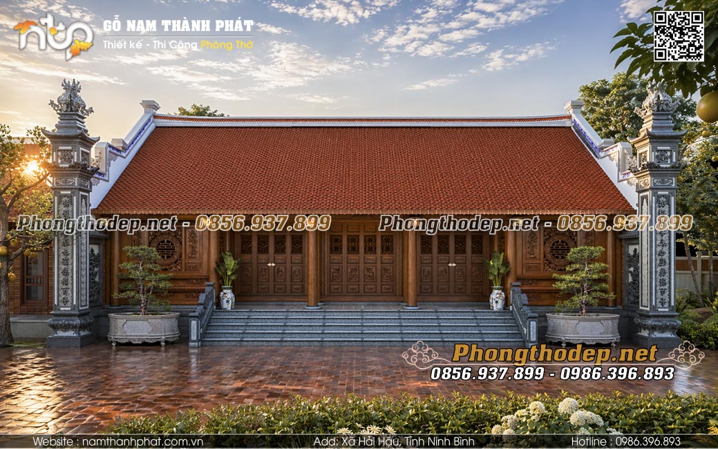 Nhà gỗ 5 gian 2 buồng lồi