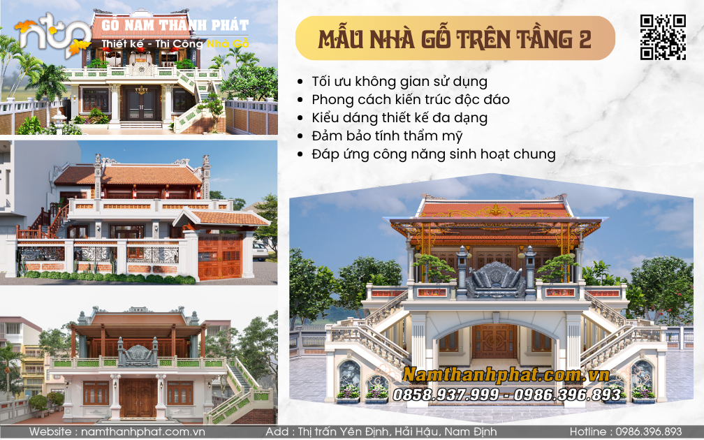 Mẫu nhà gỗ trên tầng 2 đẹp, tối ưu chi phí, công năng sinh hoạt