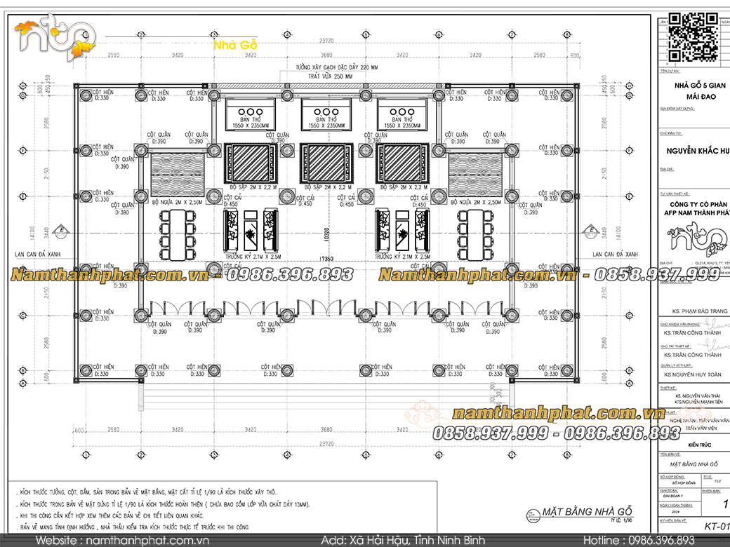 Kích thước bước gian trong nhà gỗ cổ truyền