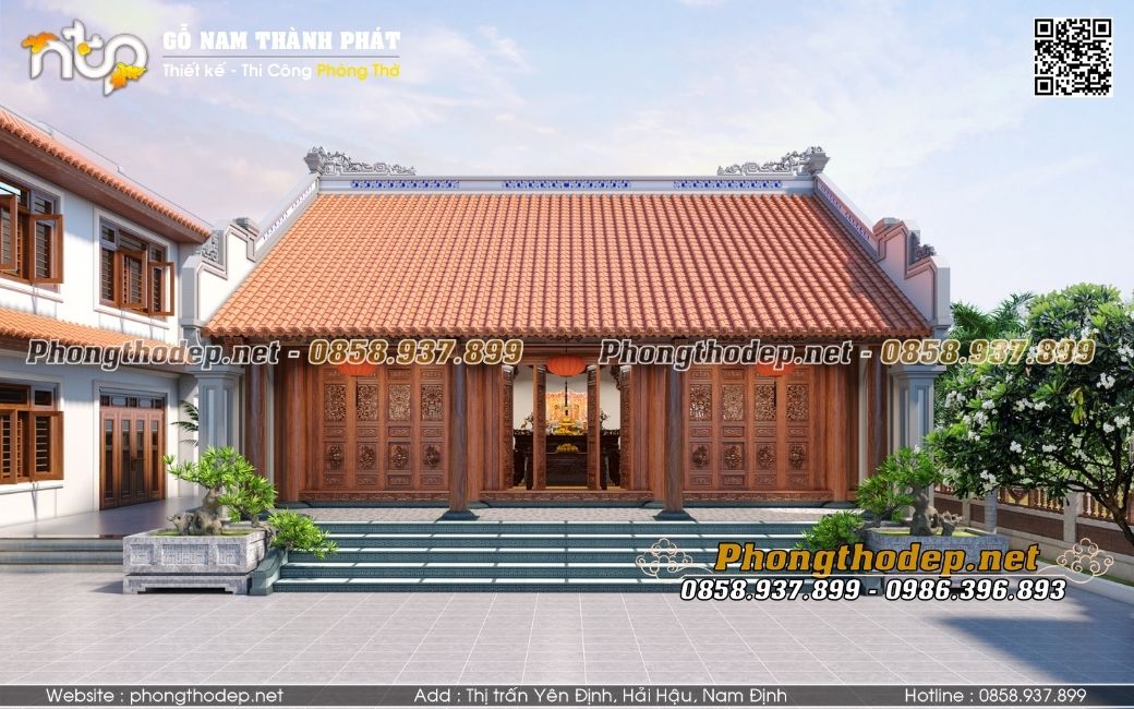 Mẫu nhà gỗ 3 gian chuẩn truyền thống tại Thanh Hoá