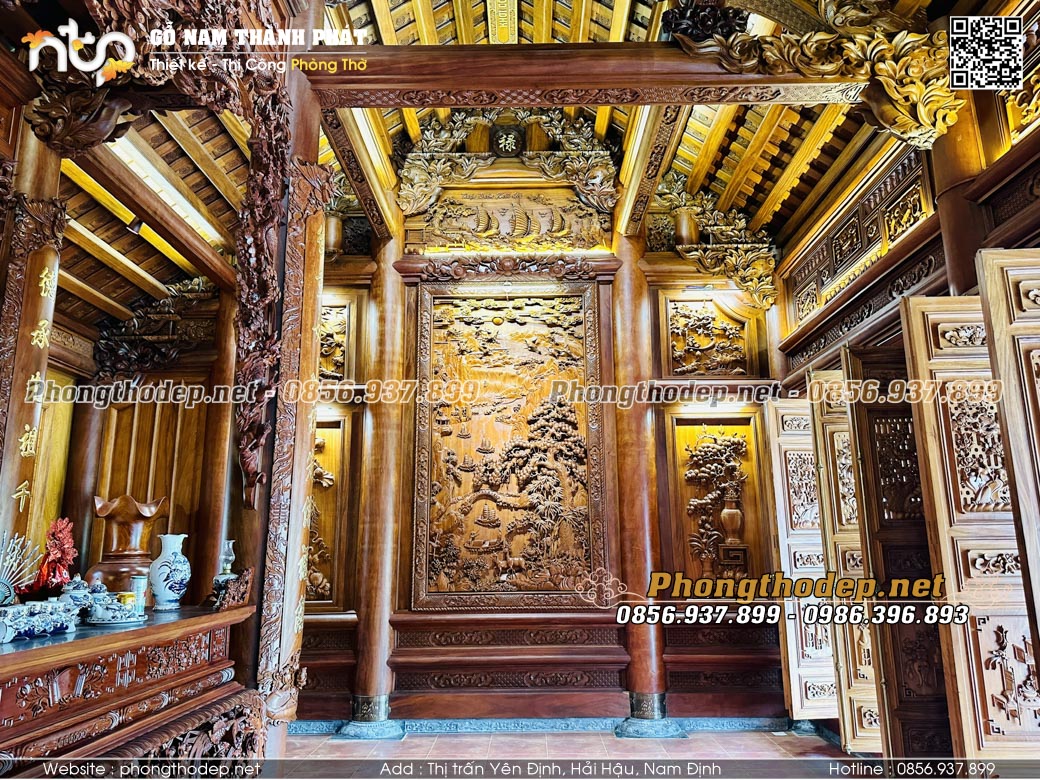 Vách thuận nhà gỗ lim lào